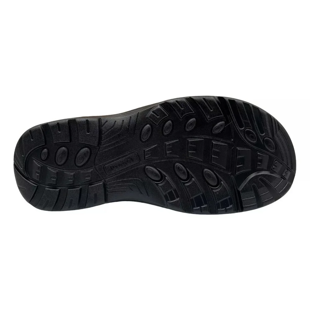 Propet Men's Slip-on Leather Sandals Size 10 Black Adjustable Straps Lightweight
